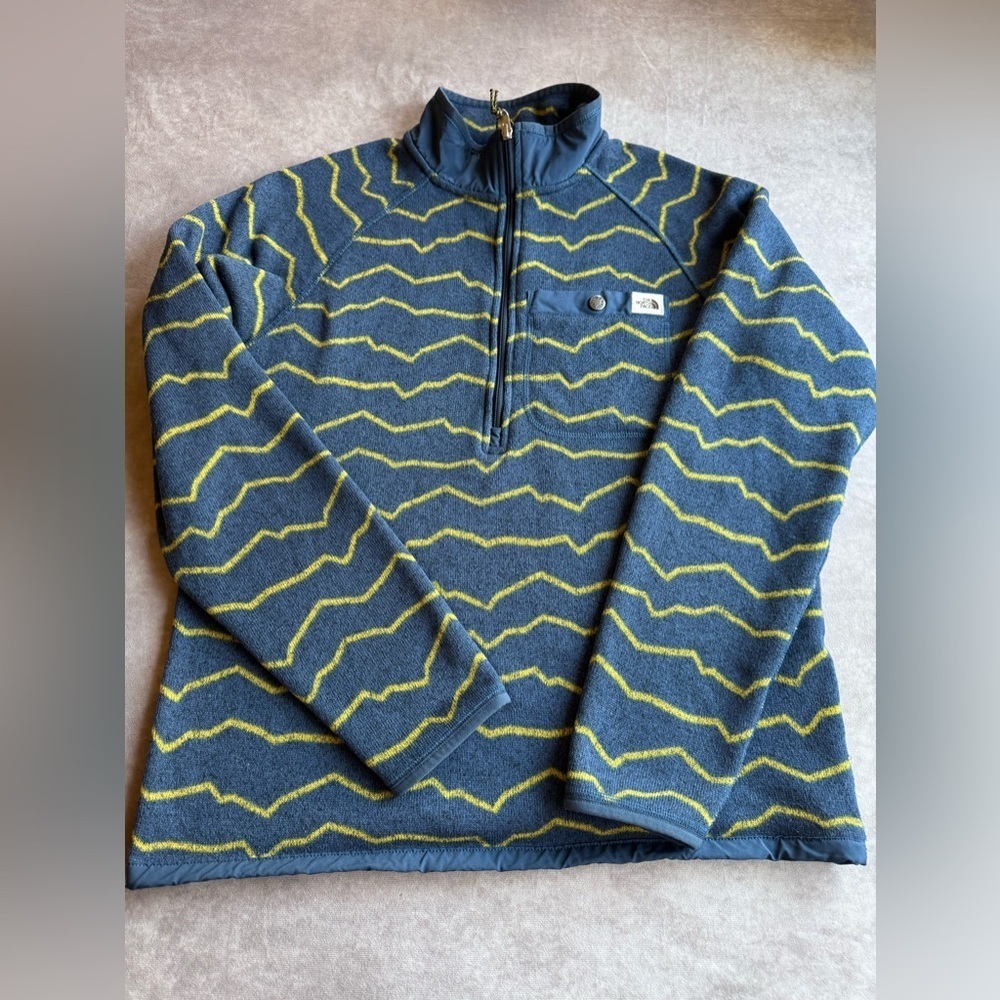 The North Face Men's Zip-Up Sweater in Blue and Yellow